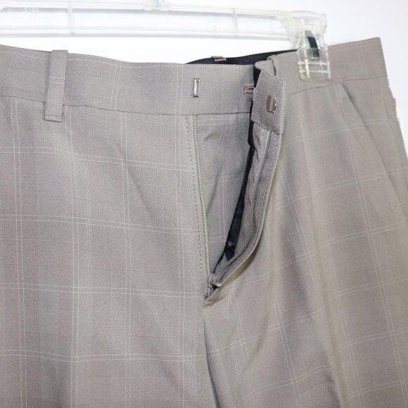 NWT Perry Ellis Plaid Check Modern Fit Straight Leg Tan Mens Pants - Picture 3 of 8